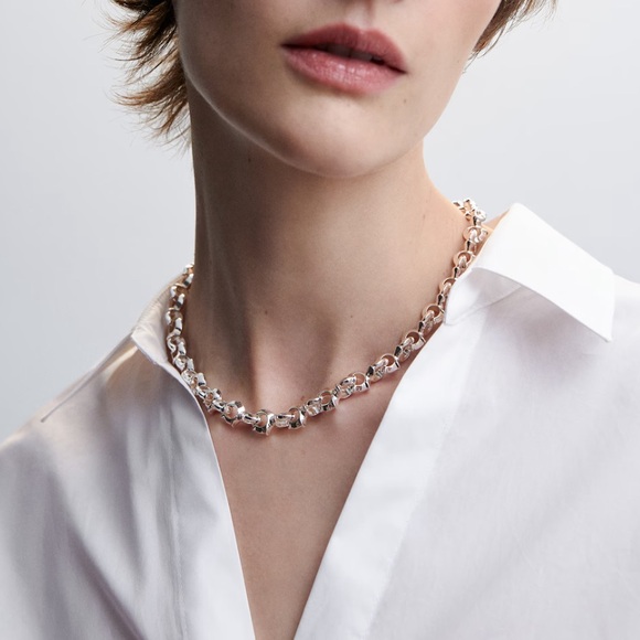 MANGO Cotton Cross Shirt - White - Size 2 - Picture 4 of 11